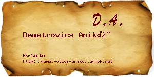 Demetrovics Anikó névjegykártya